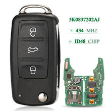 Bilchave 5pcs Keyless Go For VW Volkswagen GOLF PASSAT Tiguan Polo Jetta Beetle Fob 434Mhz ID48 Chip 5K0837202AJ Remote Car Key 2024 - buy cheap