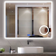 Espelho inteligente para banheiro de 70x90cm, led, parede, banheiro, anti-neblina, com touch screen, bluetooth 2024 - compre barato