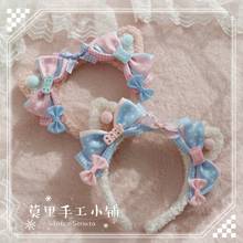 Lolita Cat Ear Harajuku Hairband kc Headdress Sweet Bow Candy Headband 2024 - buy cheap