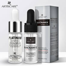 Artiscare nicotinamida + platinum seis peptides rosto soro 2 pçs clareamento & anti rugas essência de cuidados com a pele para hidratação de rosto 2024 - compre barato