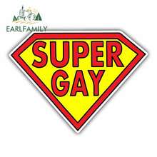 EARLFAMILY 13cm x 9.8cm for Super Gay LGBT Lesbian Logo Funny Car Stickers Waterproof Anime Vinyl JDM Bumper Truck Graphics 2024 - compre barato