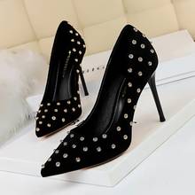Zapatos de mujer Zapatos de tacón con diamantes de imitación deslizantes en tacones altos sexis de punta estrecha para mujer zapatos de fiesta para damas código grande 2024 - compra barato