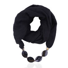 HONGHUACI Decorative Jewelry Necklace Voile Scarf Beads Pendant Head Scarves Women Foulard Femme Hijab Free Shipping 2024 - buy cheap