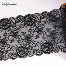 18.5cm 2Yards Stretch Black Lace Elastic Trims Black DIY Clothes Accessories Lingerie Sewing Lace Appliques French Lace Fabrics 2024 - buy cheap