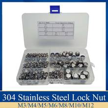 165pcs/Set M3 M4 M5 M6 M8 M10 M12 Stainless Steel Nylon Lock Nut Metric Assortment Kit Insert Locking Nuts 2024 - buy cheap