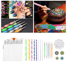 33pcs/set Mandala Dotting Tools for Painting Rock Stone Pen Stencil Template Brush Tray Kit 2024 - buy cheap