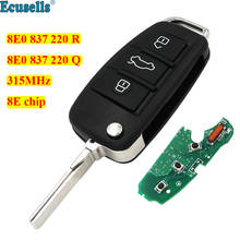 Plegable, llave remota abatible sin llave, 3 botones, 315MHz, con Chip 8E, para Audi A6L, A4, S4, Avant, Cabrio 8E0, 837, 220Q, 8E0, 837, 220R 2024 - compra barato