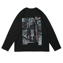 Streetwear Dark Vintage Style Tshirt  Long Sleeve 2020 Hip Hop Oversized Tshirt Top Casual Cotton Harajuku Tshirt Autumn Clothes 2024 - buy cheap