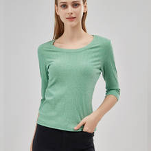 Spring Autumn Ladies Tshirt Streetwear Women's Fashion Solid Colors Striped Slim Casual Long Sleeve Leisure Soft T-Shirt Tops 2024 - buy cheap