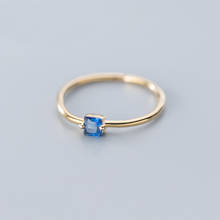 MloveAcc Golden Finger Ring for Women Wedding Sterling Silver 925 Blue Cubic Zirconia Adjustable Rings Free Size 2024 - buy cheap