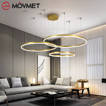 Post-Modern Led Chandelier Hme Lighting Brushed Rings Ceiling Mounted Chandelier Lighting Hanging Lamp Gold&Coffee color 2024 - buy cheap