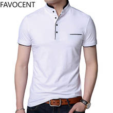 Men's Polo Shirt Short Sleeve Solid Color Polo Shirt Men's Fashion Standing Collar Masculina Casual Cotton Top Plus Size M-4XL 2024 - buy cheap