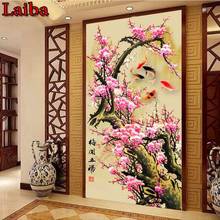 full square diamond painting Plum blossoms,pictures for embroidery round diamond mosaic painting fish koi graph wall decoration 2024 - buy cheap