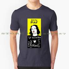 Edith piaf pop arte folclórica design legal camiseta na moda edith piaf francês paris arte folclórica pop mulher cantores músicas 2024 - compre barato
