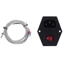 Red Light Concentrator Switch IEC 320 C 14 Outlet AC 250 V 10 A & 3M K Type Thermocouple Temperature Controller 0-400C 2024 - buy cheap