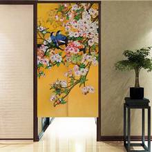 Chinese Flower Cotton Linen Curtain Bedroom Door Curtain Kitchen Partition Curtain Shower Half Panel Curtain Home Decoration 2024 - buy cheap