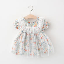 2021 vestido de verão para meninas, vestidos infantis de renda floral, lindos para bebês, roupas de princesa para meninas 2024 - compre barato