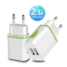 Cargador USB Dual para teléfono móvil, adaptador de pared LED para iPhone 11X8 7, Samsung S9, Xiaomi mi 8 y Huawei 2024 - compra barato