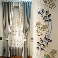 Cortina nórdica americana simple y moderna para sala de estar, cortina francesa para ventana de Bahía europea, hilo terminado personalizado 2024 - compra barato