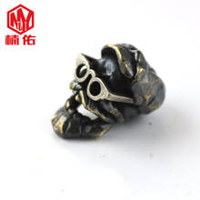 1PC Yuppie Eyes Old Man Retro Brass EDC Paracord Knife Bead Umbrella Cord Pendant Ornament 2024 - buy cheap