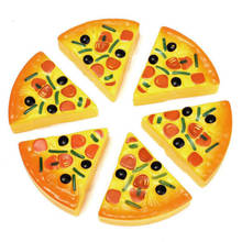 New 6PCS Childrens/Kids Pizza Slices Toppings Pretend Dinner Kitchen Play Food Toys 2024 - buy cheap