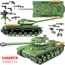 Bloques de construcción de tanque pesado para niños, juguete de ladrillos para armar tanque militar de la 2. ª Guerra Mundial, Serie Técnica, ideal para regalo, IS-2M 2024 - compra barato