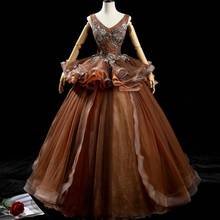 Vintage Sleeveless Quinceanera Dress Elegant V-neck High-end Party Dress Luxury Lace Ball Gown Plus Size Quinceanera Dresses 2024 - buy cheap