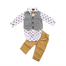 2019 autumn winter baby Boys clothes cotton shirt vest pants kids 4pcs suit baby boy clothing sets infant fall clothing set 2024 - buy cheap