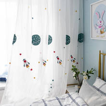 Детские оконные шторы с изображением героев мультфильмов для гостиной, спальни, современные тюлевые прозрачные шторы с принтом, занавески, шторы для мальчиков, декор для комнаты 2024 - купить недорого