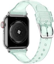 Блестящий ремешок для Apple watch 6, ремешок 44 мм, 40 мм, ремешок для iWatch 38 мм, 42 мм, силиконовый тонкий браслет для Apple watch series 6, 5, 4, 3 2024 - купить недорого