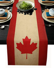 Camino de mesa con textura Vintage y bandera de Canadá, Mantel y manteles individuales para Decoración de mesa de boda, fiesta y comedor, Moderno 2024 - compra barato