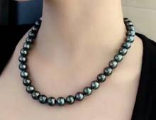 9-10mm natural tahitian black pearl necklace 14K 2024 - buy cheap