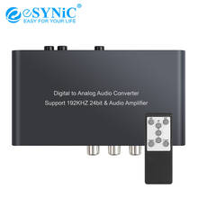 eSYNiC 192kHz DAC Audio Converter Coaxial Toslink to Analog Stereo L/R RCA 3.5mm Audio Adapter with IR Control Digital to Analog 2024 - buy cheap
