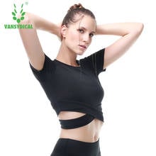 Yoga Shirt Women Compression Short Sleeve Crop Top Blouse Sexy Sports wear For Women Gym clothing Running Workout Shirt Female 2024 - buy cheap