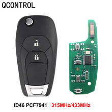 QCONTROL-llave de coche inteligente para Chevrolet Cruze Aveo, 2 botones plegable modificado con mando a distancia, 315MHZ o 433MHZ, Chip ID46 PCF7941 2024 - compra barato