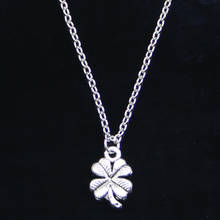 20pcs New Fashion Necklace 17mm lucky irish four leaf clover Pendants Short Long Women Men Colar Gift Jewelry Choker 2024 - buy cheap