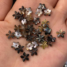 Pétalas de flores 5 peças, natural preto concha contas em forma acessórios para diy mulheres brinco fazer jóias tamanho 8mm 2024 - compre barato