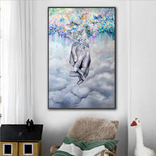 Butterfly Finger Art Canvas Painting Hang In Hand Lover Wall Art Posters Prints Wall Pictures for Living Room Wall Home Cuadros 2024 - buy cheap