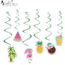 Flamingo Summer Holiday Theme Hanging Swirl Decorations Pineapple Watermelon Flamingos Party Decorations Event Party Supplies 2024 - compre barato