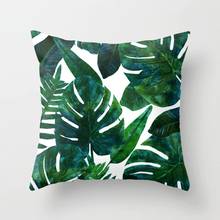 Tropical Plants Palm Leaf Green Leaves Monstera Decorative Cushion Cover Super Soft Polyester Peachskin Pillow Case for Sofa Car 2024 - buy cheap
