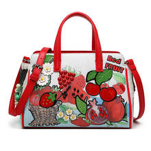 Women Bags Leather Patchwork Handbags Shoulder Bags Cross Messenger Bag Totes Braccialini Brand Style Cartoon Vegetable Fruit 2024 - buy cheap