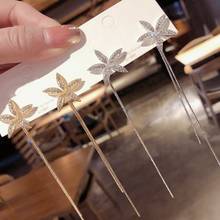 Shiny Crystal Flower Charm Earrings for Women Fringed Long Tassel Earring Hanging Fashion Women's Korean Earings Jewelry 2020 2024 - buy cheap