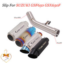 Sistema de Escape Slip on para SUZUKI GSF650 GSX650F, silenciador de 51mm, tubo de enlace medio, sistema de Escape de antorcha de fuego 2024 - compra barato