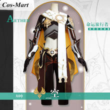 Cos-mart jogo genshin impacto aether cosplay traje moda combate uniforme feminino festa de halloween role play vestuário personalizado-fazer 2024 - compre barato