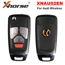 Беспроводной дистанционный ключ Xhorse XNAU02EN для Audi Flip с 4 кнопками, английская версия 2024 - купить недорого