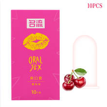 Penis Sleeve 10pcs/box Sex Toys for Men Oral Sex Condom Cherry Flavor Natural Latex Condoms  Safe Contraception Blowjob 2024 - buy cheap