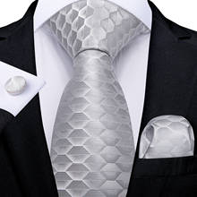 DiBanGu diseño corbata para hombre corbata de boda de cachemir azul dorado para hombre corbata anillo mancuernas corbata de seda conjunto de fiesta de negocios 2024 - compra barato