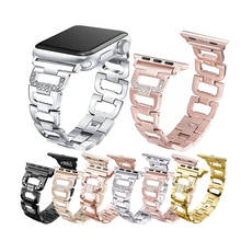 Sixdi pulseira de relógio, pulseira de aço inoxidável para apple watch series 4 3 2 1, pulseira de relógio inteligente de metal 38 40mm 42 44mm para iwatch 2024 - compre barato
