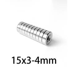 Ímãs perfurados n35 magnéticos, 15x3-4mm poderoso orifício do anel 15*3-4mm ndfeb super forte 2024 - compre barato