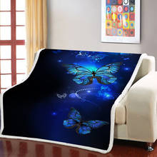 Fashion Golden Color Butterfly Blanket 3D Retro Printing Square Blanket for Adult Children Warm Nap Blanket 2024 - buy cheap